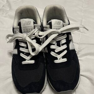 New Balance 574 Black and White Sneakers